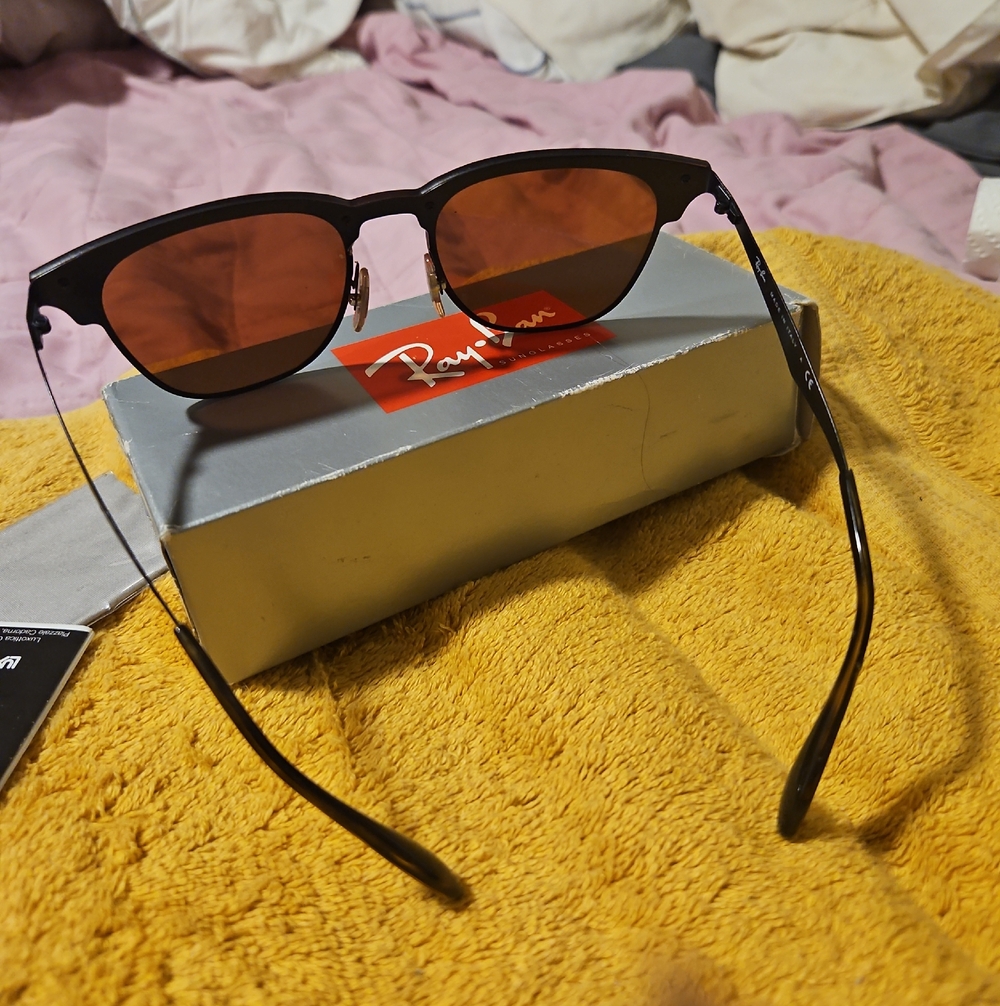 Ray-Ban Black Frame Sunglasses with Blue Mirrored Lenses RB3576N NEW ITALY - Picture 7 of 8